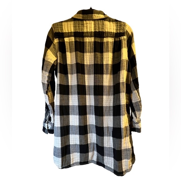 𝅺😎 Joe Fresh Black and White Plaid Long Sleeved Shirt Sz L - Picture 8 of 10